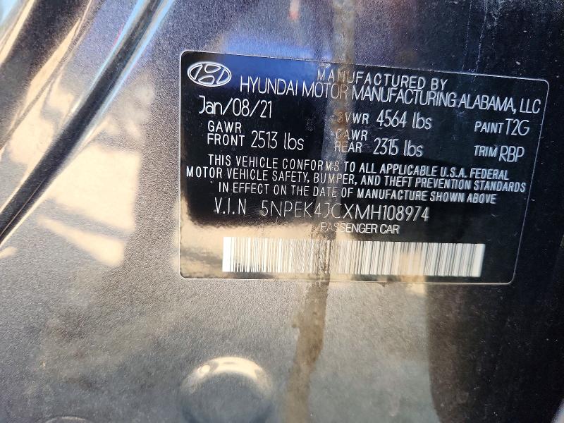 Продажа на аукционе авто 2021 Hyundai Sonata, vin: 5NPEK4JCXMH108974, номер лота: 68861716