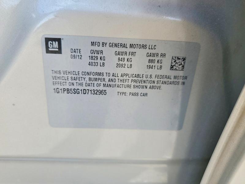 68998716 :رقم المزاد ، 1G1PB5SG1D7132965 vin ، 2013 Chevrolet Cruze مزاد بيع