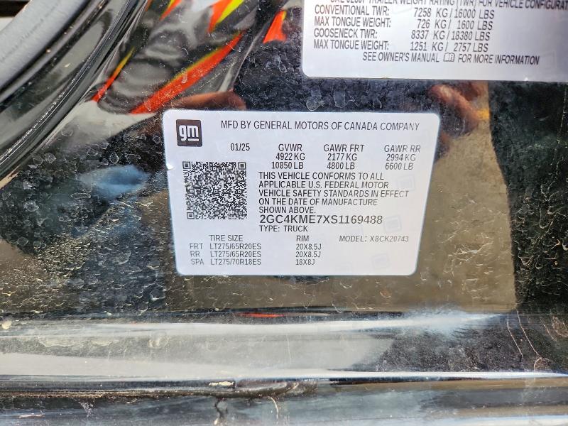 Aukcja sprzedaży 2025 Chevrolet Silverado, vin: 2GC4KME7XS1169488, numer aukcji: 66429026