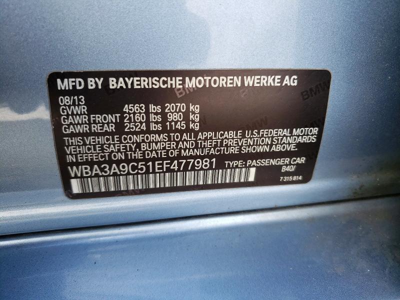 Aukcja sprzedaży 2014 Bmw 335, vin: WBA3A9C51EF477981, numer aukcji: 67994596