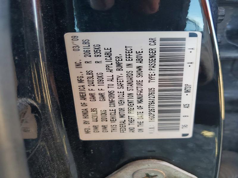 70948676 :رقم المزاد ، 1HGCP26779A127605 vin ، 2009 Honda Accord Ex مزاد بيع