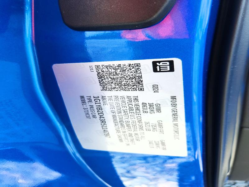 67339406 :رقم المزاد ، 1G1YB2D43R5114797 vin ، 2024 Chevrolet Corvette مزاد بيع