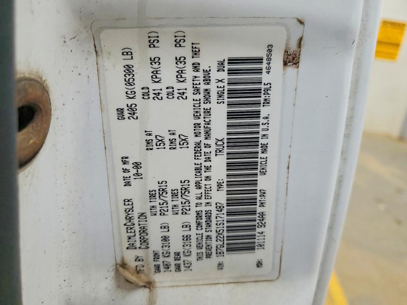 67781796 :رقم المزاد ، 1B7GL22X51S171487 vin ، 2001 Dodge Dakota مزاد بيع