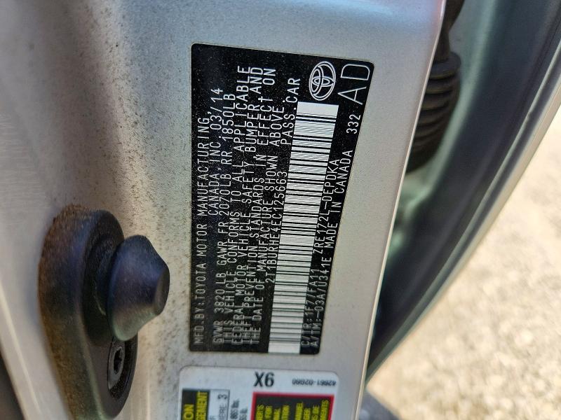 Продаж на аукціоні авто 2014 Toyota Corolla, vin: 2T1BURHE4EC125663, номер лоту: 69438016