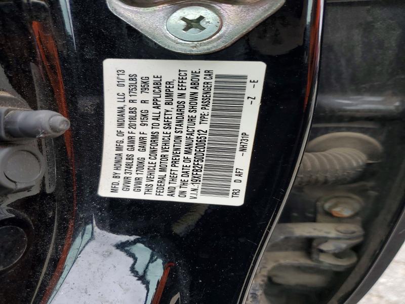 Продажа на аукционе авто 2013 Honda Civic, vin: 19XFB2F50DE006512, номер лота: 69934406