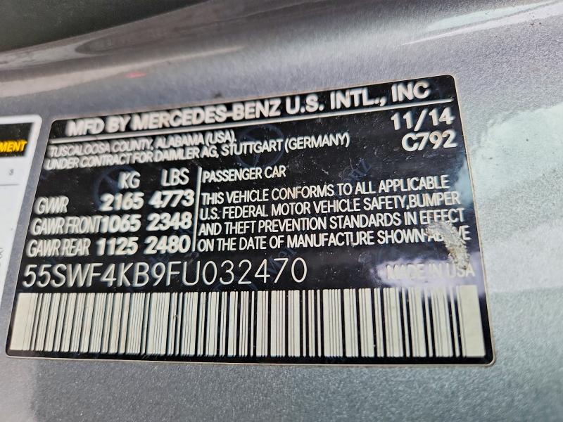 Продаж на аукціоні авто 2015 Mercedes-benz C, vin: 55SWF4KB9FU032470, номер лоту: 70942676
