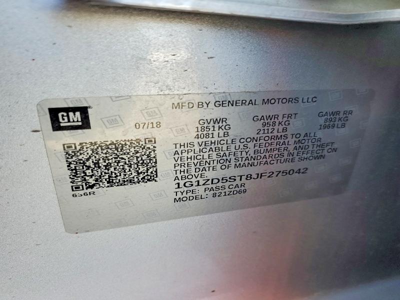 2018 Chevrolet Malibu მანქანა იყიდება აუქციონზე, vin: 1G1ZD5ST8JF275042, აუქციონის ნომერი: 69718816