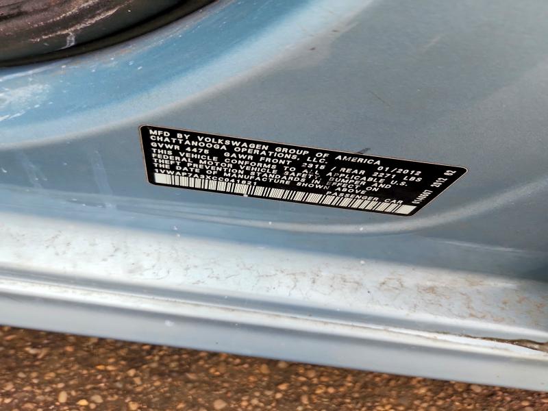 Aukcja sprzedaży 2012 Volkswagen Passat, vin: 1VWAP7A3XCC041821, numer aukcji: 70243926