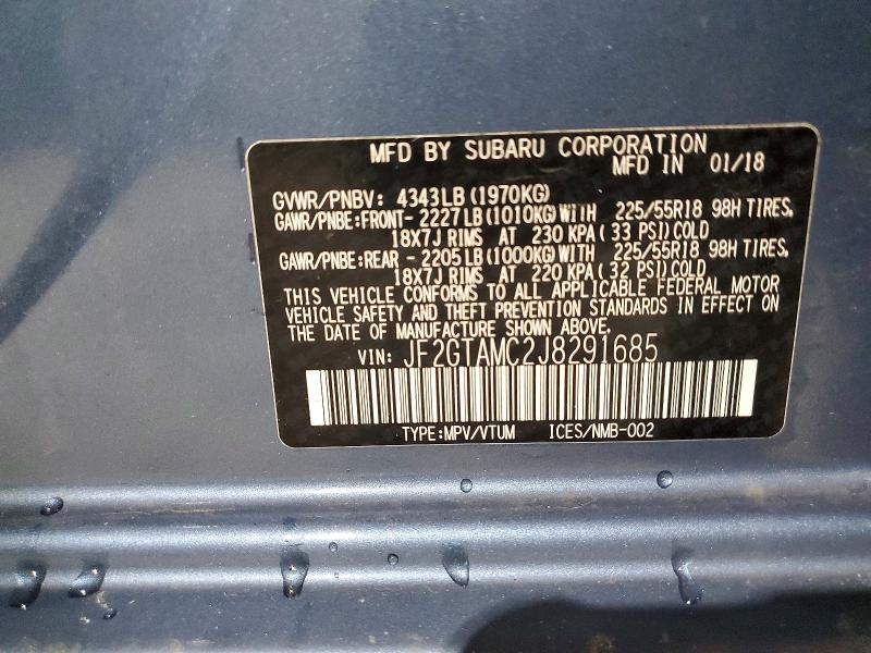 2018 Subaru Crosstrek მანქანა იყიდება აუქციონზე, vin: JF2GTAMC2J8291685, აუქციონის ნომერი: 67159066