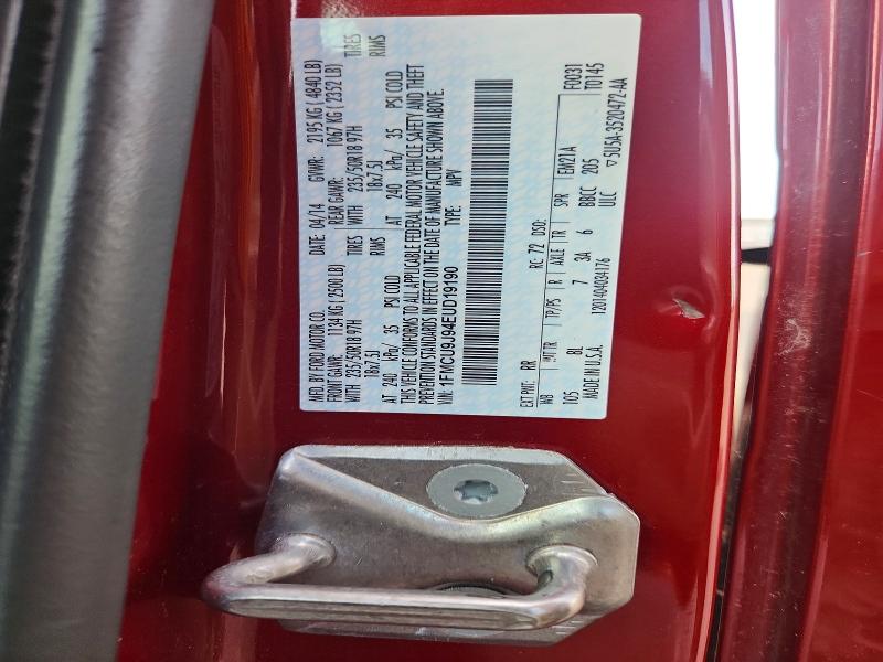 Продажа на аукционе авто 2014 Ford Escape, vin: 1FMCU9J94EUD19190, номер лота: 69651806