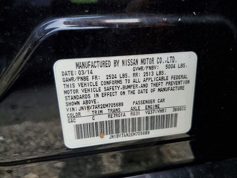 68028806 :رقم المزاد ، JN1BV7AR2EM705689 vin ، 2014 Infiniti Q50 مزاد بيع