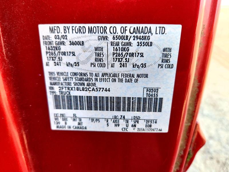 Продажа на аукционе авто 2002 Ford 150, vin: 2FTRX18L82CA57744, номер лота: 70087606