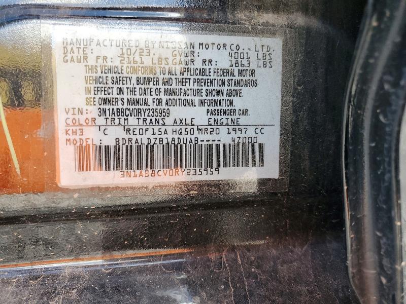 Продажа на аукционе авто 2024 Nissan Sentra, vin: 3N1AB8CV0RY235959, номер лота: 69009866