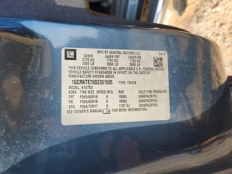2013 Chevrolet Silverado მანქანა იყიდება აუქციონზე, vin: 1GCRKTE79DZ351595, აუქციონის ნომერი: 68862086