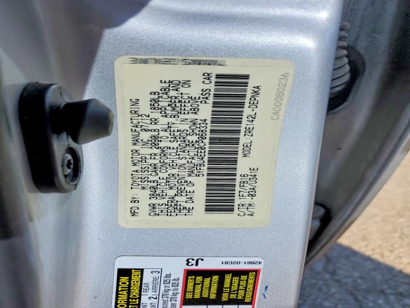 Aukcja sprzedaży 2012 Toyota Corolla, vin: 5YFBU4EE0CP068334, numer aukcji: 68920446