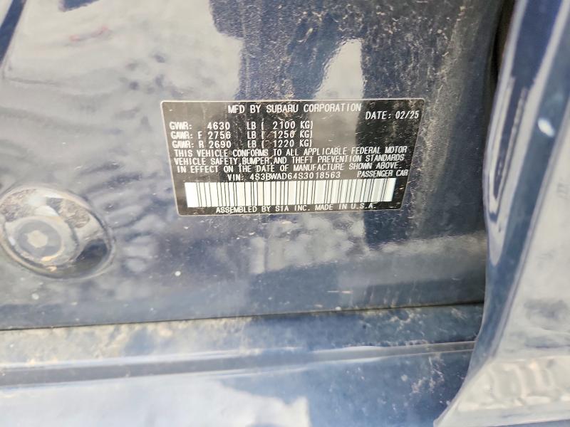 Продажа на аукционе авто 2025 Subaru Legacy, vin: 4S3BWAD64S3018563, номер лота: 70648906