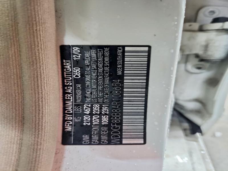 69975976 :رقم المزاد ، WDDGF8BB8AR108654 vin ، 2010 Mercedes-benz C مزاد بيع
