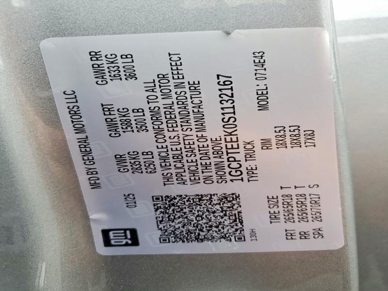 Aukcja sprzedaży 2025 Chevrolet Colorado, vin: 1GCPTEEK0S1132167, numer aukcji: 68696546