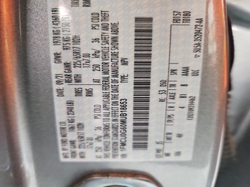 Aukcja sprzedaży 2021 Ford Escape, vin: 1FMCU0G60MUB18653, numer aukcji: 68412516