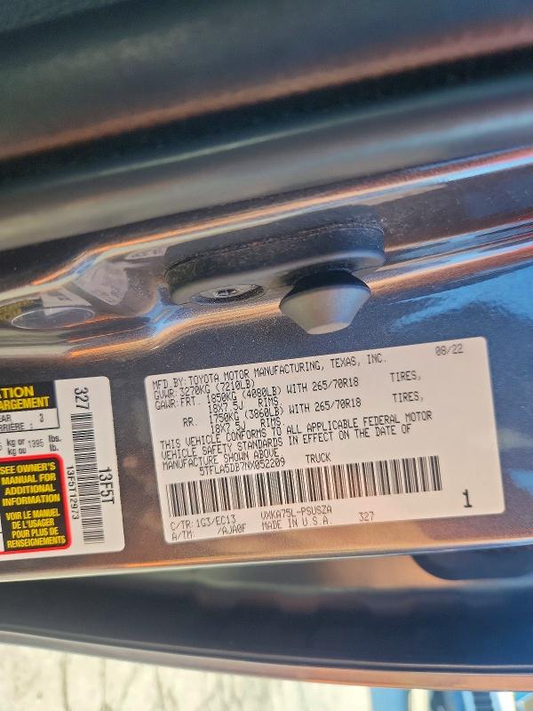 Aukcja sprzedaży 2022 Toyota Tundra, vin: 5TFLA5DB7NX052209, numer aukcji: 68148326