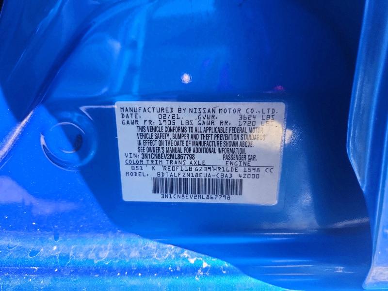 Продаж на аукціоні авто 2021 Nissan Versa, vin: 3N1CN8EV2ML867798, номер лоту: 68798256