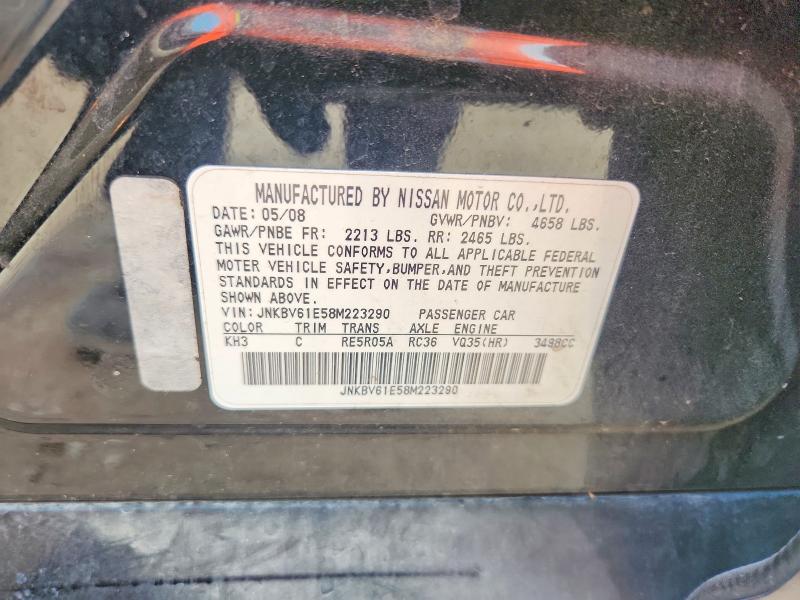 Auction sale of the 2008 Infiniti G35, vin: JNKBV61E58M223290        , lot number: 68110306