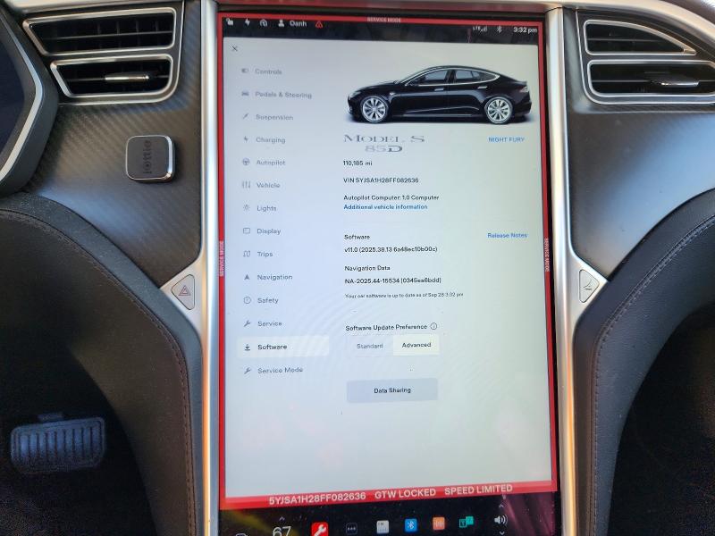 Продажа на аукционе авто 2015 Tesla Model S, vin: 5YJSA1H28FF082636, номер лота: 70790896