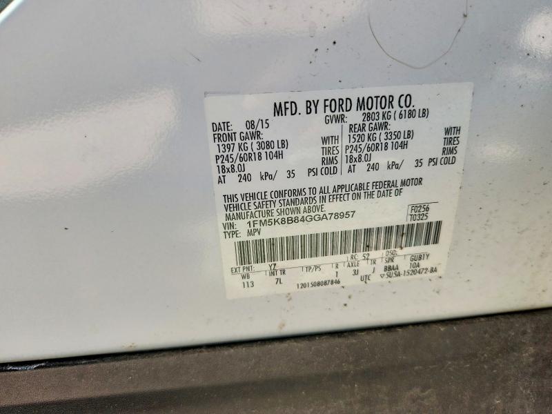Продажа на аукционе авто 2016 Ford Explorer, vin: 1FM5K8B84GGA78957, номер лота: 67432076