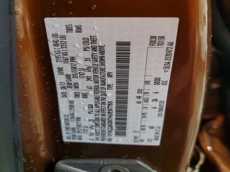 Продаж на аукціоні авто 2017 Ford Escape, vin: 1FMCU9G97HUE67765, номер лоту: 68868376