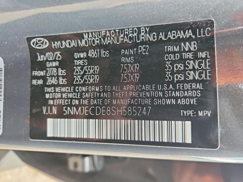 Aukcja sprzedaży 2025 Hyundai Tucson, vin: 5NMJECDE8SH585247, numer aukcji: 68757446