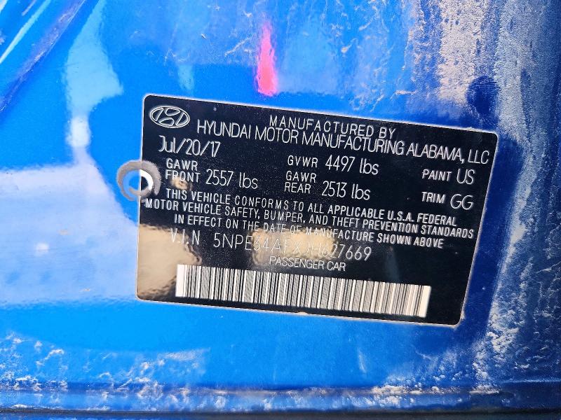 2018 Hyundai Sonata მანქანა იყიდება აუქციონზე, vin: 5NPE34AFXJH627669, აუქციონის ნომერი: 70692036