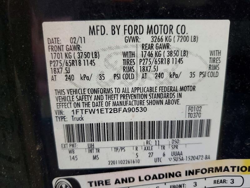Aukcja sprzedaży 2011 Ford F150, vin: 1FTFW1ET2BFA90530, numer aukcji: 69558176