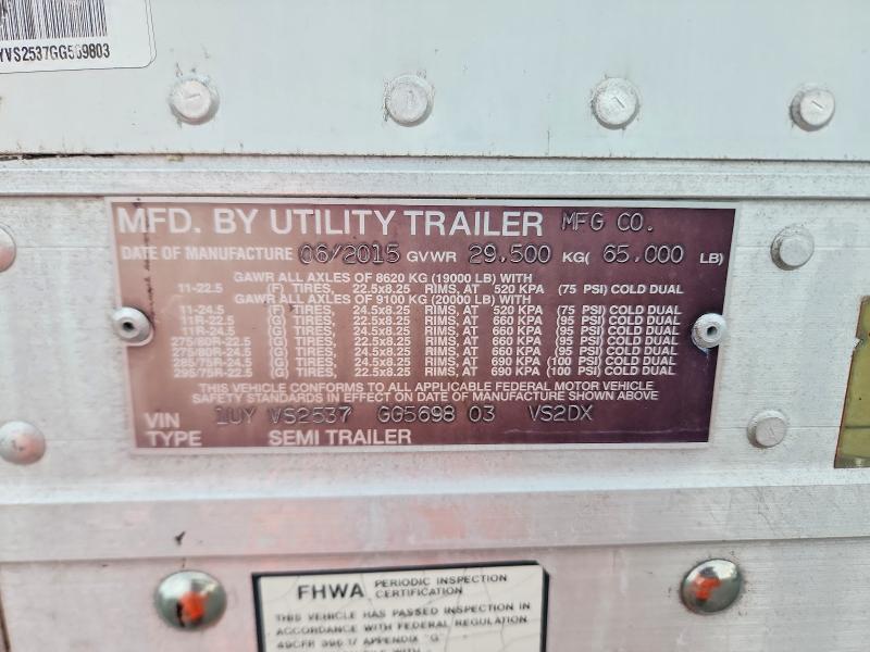 Aukcja sprzedaży 2016 Utility Trailer Trailer, vin: 1UYVS2537GG569803, numer aukcji: 68652826
