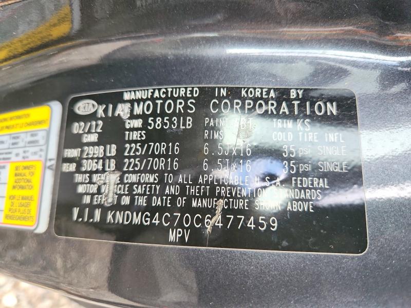 69595336 :رقم المزاد ، KNDMG4C70C6477459 vin ، 2012 Kia Sedona مزاد بيع