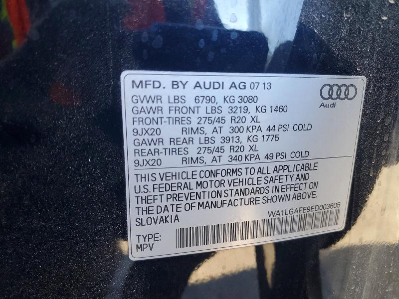 Aukcja sprzedaży 2014 Audi Q7, vin: WA1LGAFE9ED003605, numer aukcji: 67695146