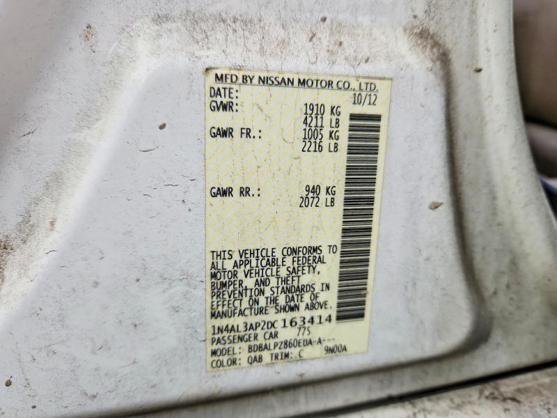 2013 Nissan Altima მანქანა იყიდება აუქციონზე, vin: 1N4AL3AP2DC163414, აუქციონის ნომერი: 70124416