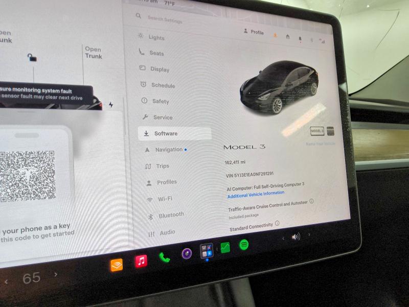2022 Tesla Model 3 მანქანა იყიდება აუქციონზე, vin: 5YJ3E1EA0NF291291, აუქციონის ნომერი: 69785006