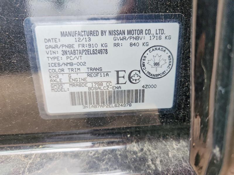 Продаж на аукціоні авто 2014 Nissan Sentra, vin: 3N1AB7AP2EL624978, номер лоту: 68489106