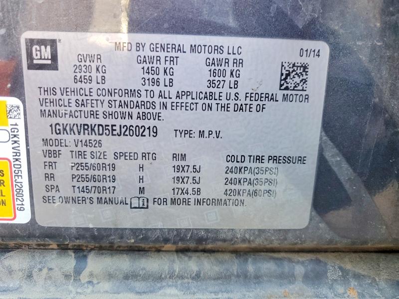 2014 Gmc Acadia მანქანა იყიდება აუქციონზე, vin: 1GKKVRKD5EJ260219, აუქციონის ნომერი: 69203306