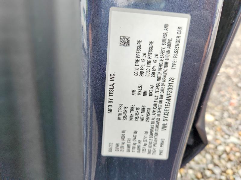 Aukcja sprzedaży 2022 Tesla Model 3, vin: 5YJ3E1EA4NF339178, numer aukcji: 67924176