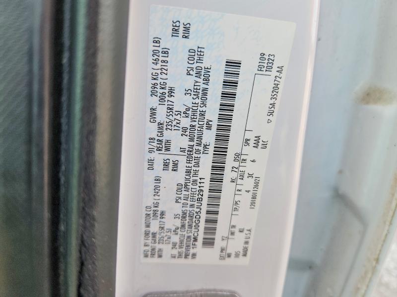 Aukcja sprzedaży 2018 Ford Escape, vin: 1FMCU0GD5JUB29111, numer aukcji: 69093716