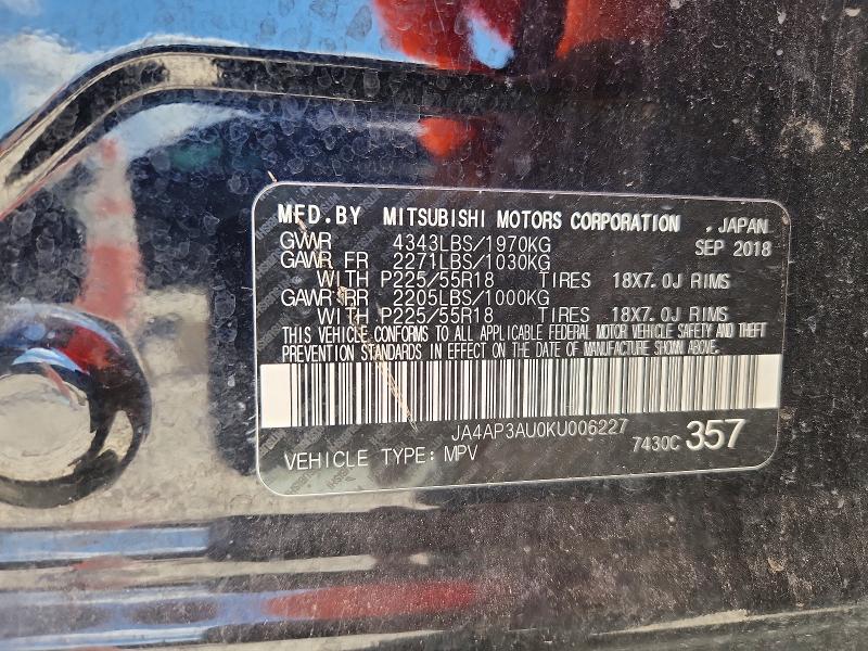 Продаж на аукціоні авто 2019 Mitsubishi Outlander Sport, vin: JA4AP3AU0KU006227, номер лоту: 69610396