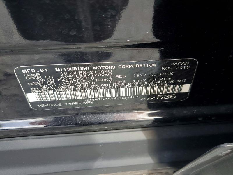 Продаж на аукціоні авто 2019 Mitsubishi Eclipse Cross, vin: JA4AT5AAXKZ024427, номер лоту: 70973226