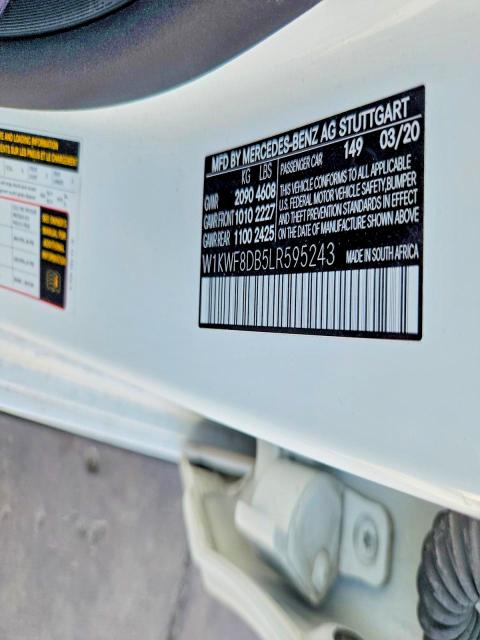 Aukcja sprzedaży 2020 Mercedes-benz C, vin: W1KWF8DB5LR595243, numer aukcji: 68706836