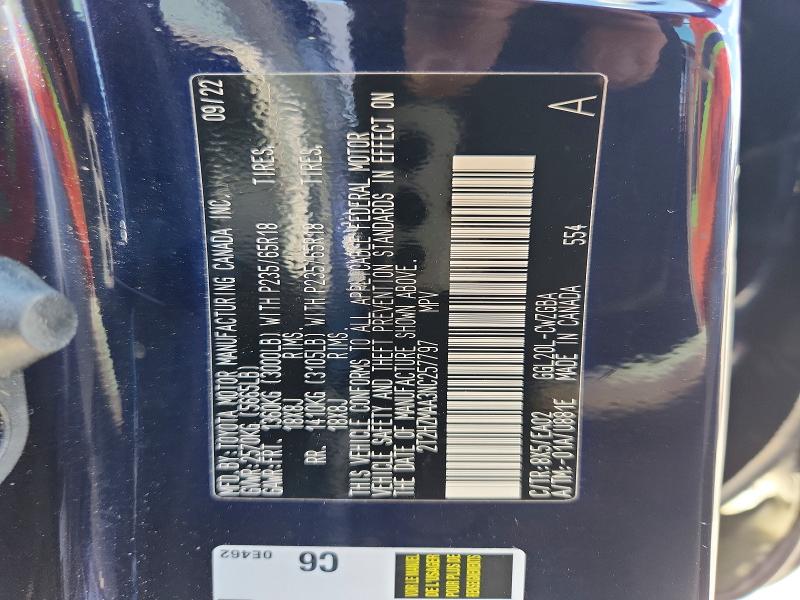 66844516 :رقم المزاد ، 2T2HZMAA3NC257797 vin ، 2022 Lexus Rx مزاد بيع