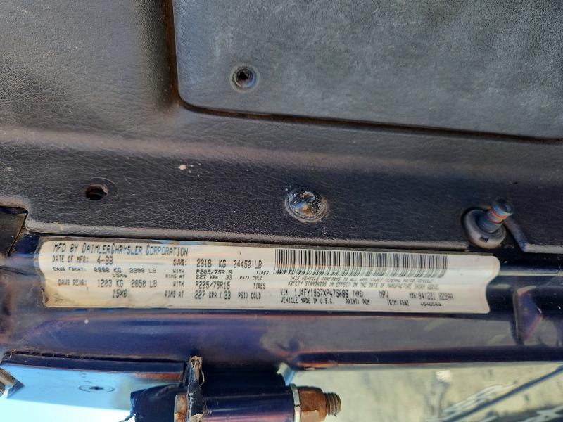 1999 Jeep Wrangler / Tj მანქანა იყიდება აუქციონზე, vin: 1J4FY19S7XP475086, აუქციონის ნომერი: 69959446
