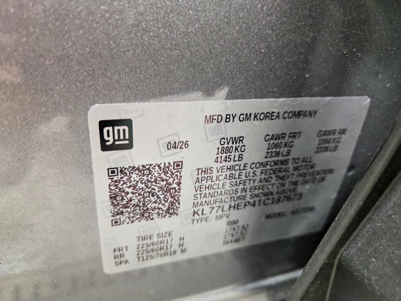 Продаж на аукціоні авто 2026 Chevrolet Trax, vin: KL77LHEP4TC187673, номер лоту: 70973546