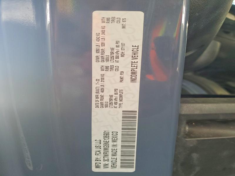 Aukcja sprzedaży 2022 Ram Promaster 3500, vin: 3C7WRVMG6NE136901, numer aukcji: 67793456