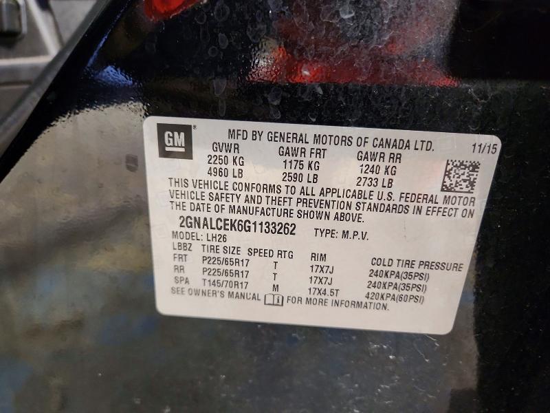 Продажа на аукционе авто 2016 Chevrolet Equinox, vin: 2GNALCEK6G1133262, номер лота: 69615296
