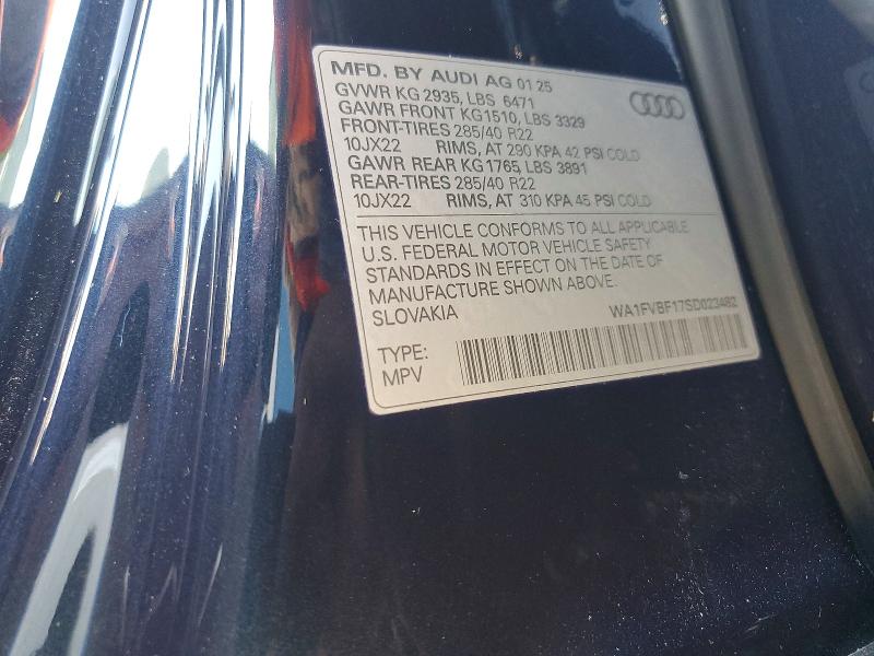 Продаж на аукціоні авто 2025 Audi Q8, vin: WA1FVBF17SD023482, номер лоту: 68405256